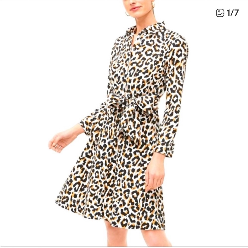 J. Crew Factory Animal Print Tie-Waist Dress